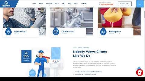 Plumbio - Plumbing Services WordPress Theme plumbing contractor plumber Website Builder