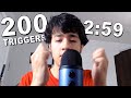 ASMR 200 TRIGGERS IN 2:59