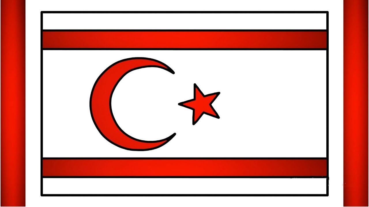 Download Northern Cyprus flag Drawing|Flag Drawing|Northern Cyprus flag Color|Northern Cyprus flag Draw ...