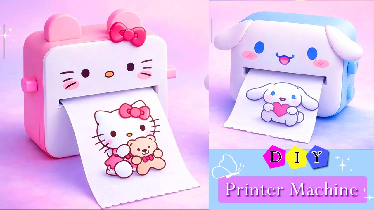 DIY mini printer machine/ paper craft/ Easy craft ideas/ How to ...