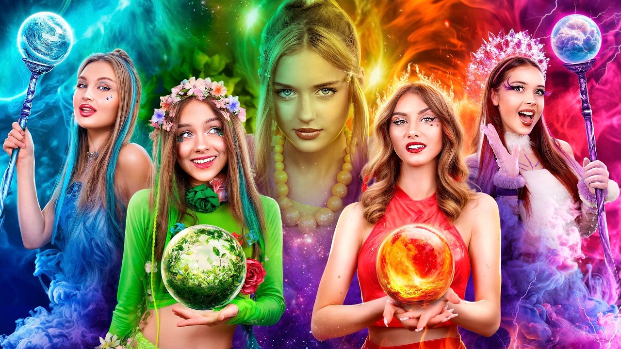 Девушка Огонь, Вода, Земля и Воздух! Четыре Стихии Нашли Пятый Элемент