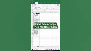 Excel Data Arrange Trick You Never Knew! #shorts #short #excel
