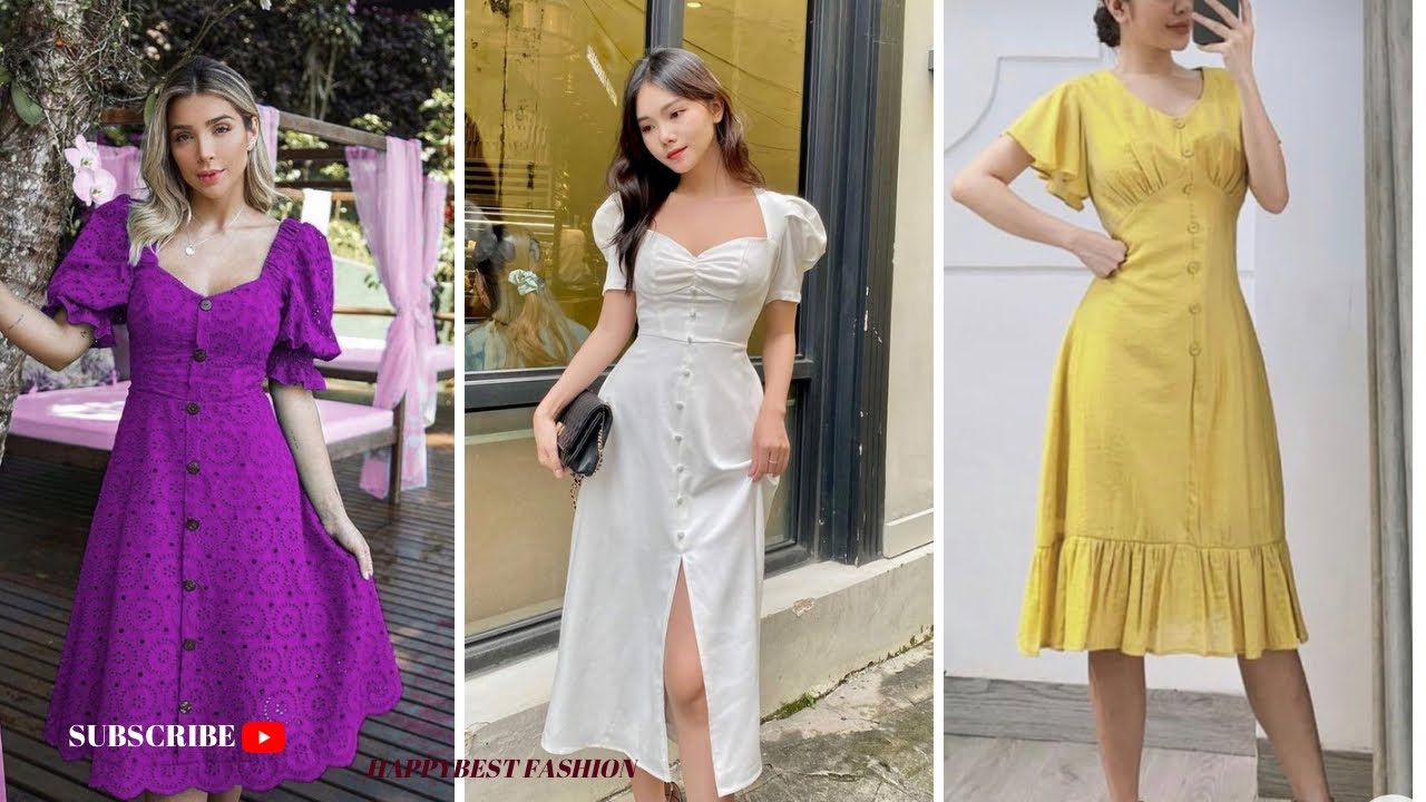 PUFF SLEEVE RUCHED DRESSES, CLASSY PUFF SLEEVE OUTFIT IDEAS, 2023