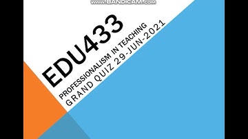 EDU433 Professionalism in Teaching Grand Quiz in Urdu/Hindi