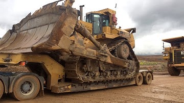Transporting The Huge Caterpillar D11R Bulldozer - Fasoulas Heavy Transports