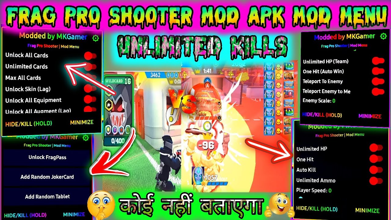 FRAG PRO SHOOTER MOD APK MENU NEW 2025 - VERSION 4.5.0 ALL CHARACTERS UNLOCK ARKON VS BLUEMAW