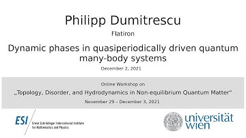 Philipp Dumitrescu - Dynamic phases in quasiperiodically driven quantum many-body systems