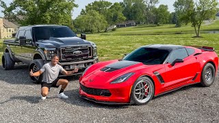 1200HP F250 RACE TRUCK VS My Girlfriend s Built C7 Z06 Corvette