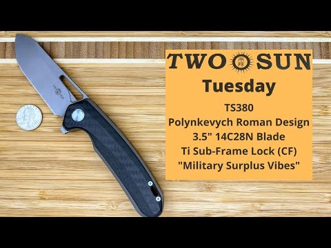 TwoSun Tuesday: TS380 Polynkevych Roman Design in Ti & CF with 14C28N Blade