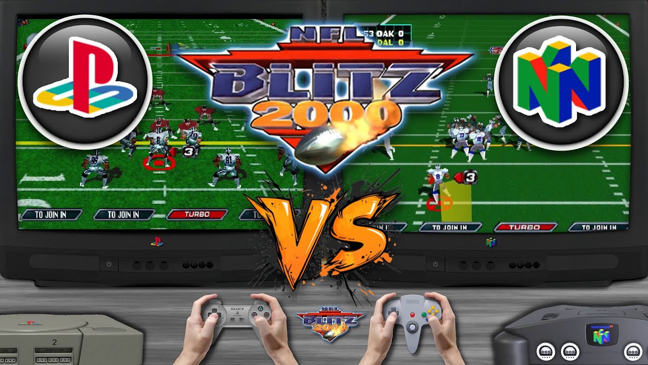 NFL Blitz 2000 🎮 Sony PlayStation vs Nintendo 64 | Side-by-Side Comparison