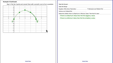 Algebra: Graphing Quadratic Function Video 2