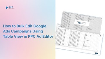How to Bulk Edit Google Ads Campaigns with Table View | PPC Ad Editor Walkthrough Tutorial