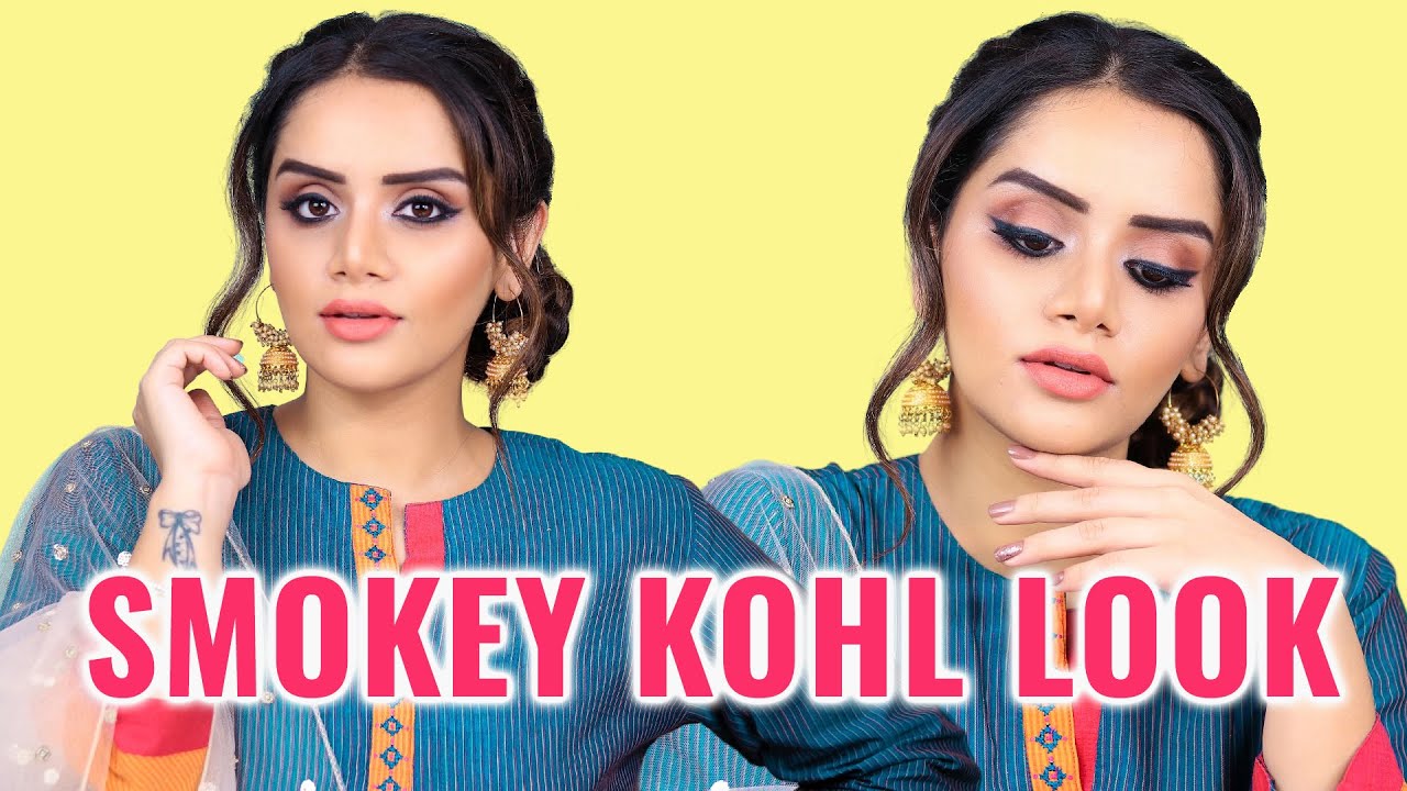 Easy Indian Smokey Kajal Eye Makeup Tutorial (in Hindi) YouTube