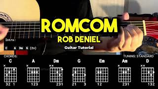 RomCom - Rob Deniel | Easy Guitar Chords Tutorial For Beginners (CHORDS & LYRICS) #guitarlessons