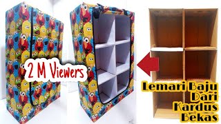 IDE KREATIF || Membuat Lemari Baju Dari Kardus Bekas || DIY wardrobe from cardboard #recycle