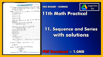 11th Math Practical No.11 Answers [Science]