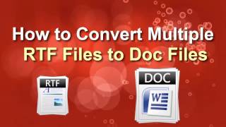 How To Convert Multiple Rtf Files To Doc Files? Rtf To Word Converter