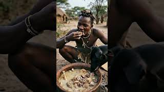 Hadzabe First Bite Fire Food (DON’T MISS) #Hadzabe #shorts