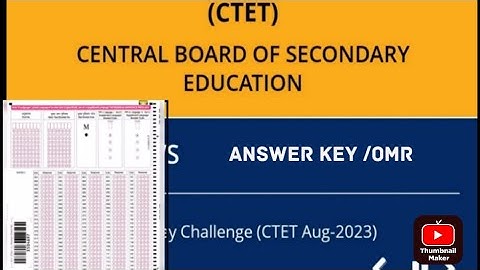 How to check answer key and OMR Sheets Ctet August 2023 की answer key कैसे चेक करें OMR Sheet के साथ