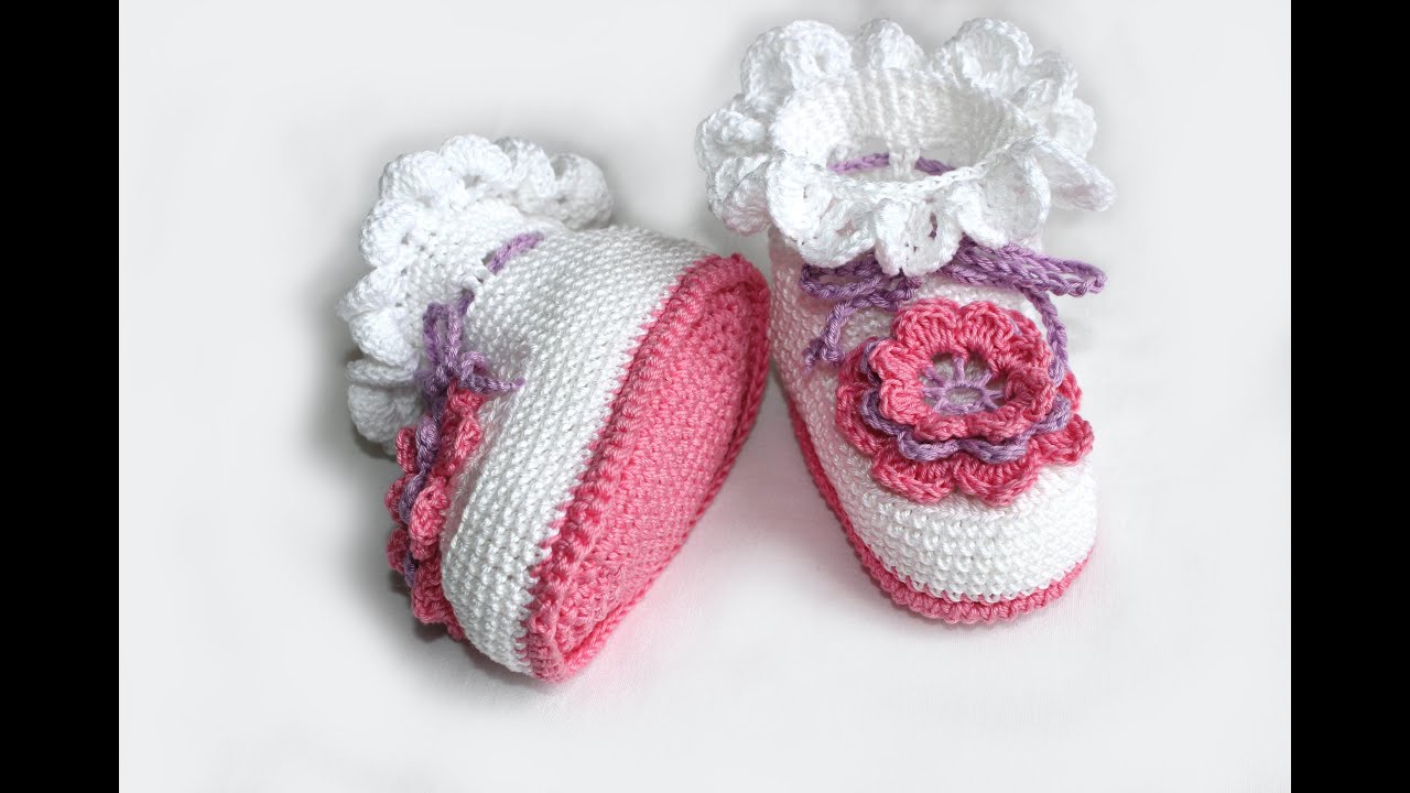 Вязание крючком. МК Пинетки крючком (часть 4) Crochet. Crocheted sandals.