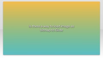 Is there a way to load image as bitmap to Glide
