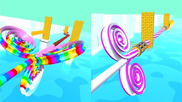 Spiral Rider! Very Satisfying And Relaxing ASMR Slicing Game