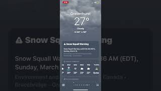 Cloudy day iOS weather animation ⚠️ snow squall warning screenshot 5