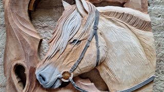 Horse Norwegian Fjord Wood Carving