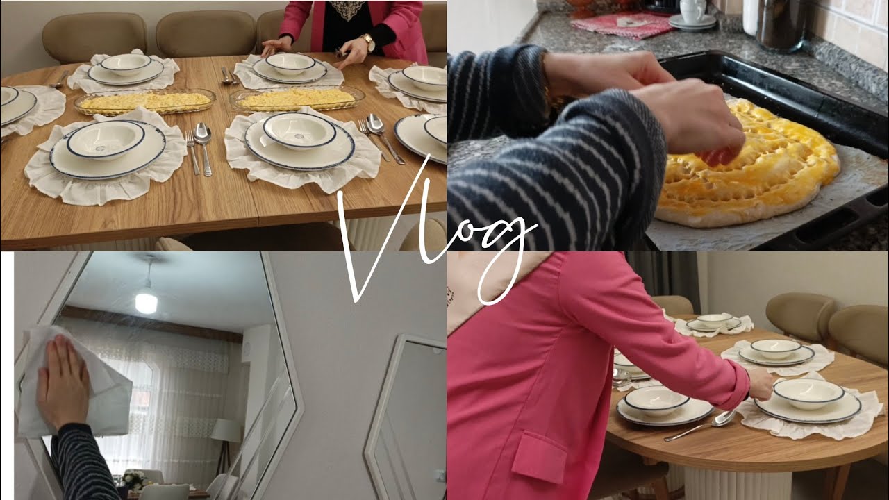 Bugün iftara Misafiriz 🌙🌿pide hazırladım Evimi temizledim