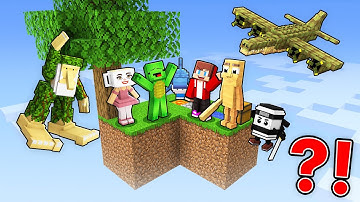 Mikey and JJ Survive with Brainrots on One Block in Minecraft (Maizen)