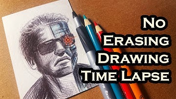 No Erasing Drawing Time Lapse | Terminator | March of Robots Art Challenge