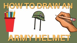 How to draw an army helmet step by step
