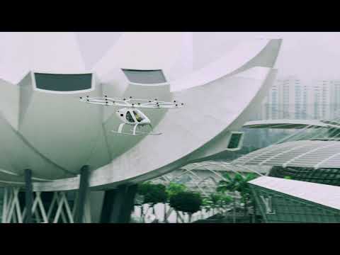 Volocopter Air Taxi Flies Over Singapore's Marina Bay