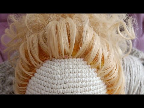 amigurumi bebekler için sentetik saç yapımı  (how to attach synthetic hair for amigurumi dolls