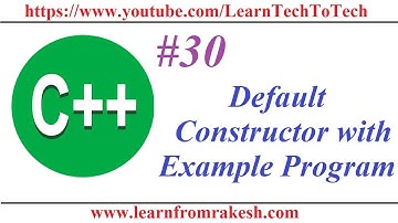 C++ Programming #30: Example Program of Default Constructor in C++