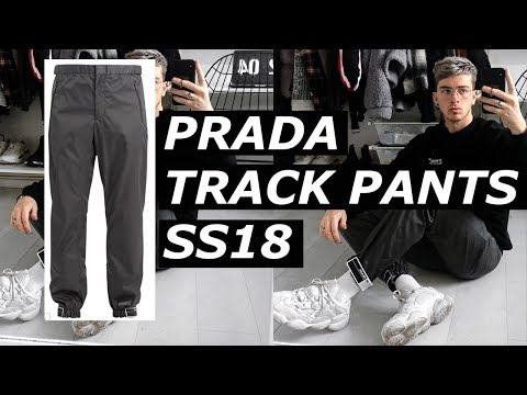 prada nylon gabardine track pants