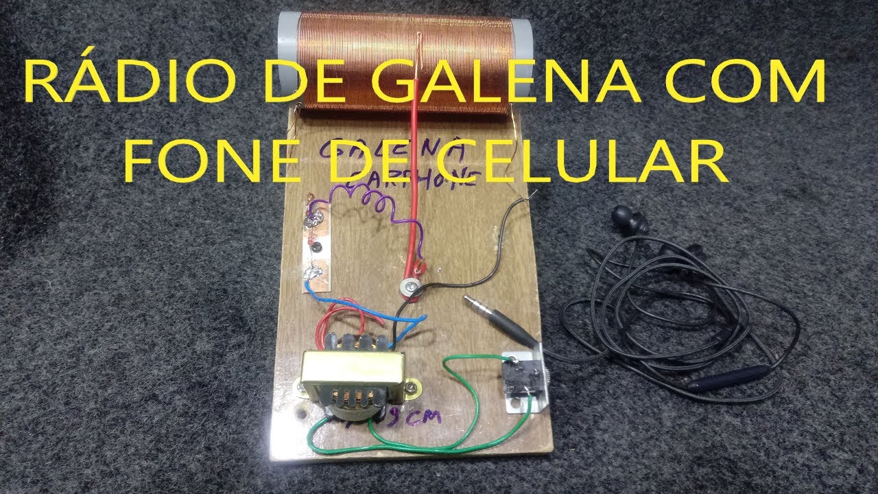 Rádio de Galena com Fone de Celular