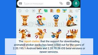 WhatsApp starts rolling out animated sticker pack for beta users screenshot 5