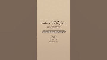 سورة مريم [ 30 : 33 ] ~ القارئ أحمد النفيس