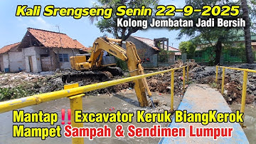 Bersih & Lebar‼️ Excavator Keruk Kolong Jembatan Mampet Sampah & Sendimen Lumpur #dedimulyadi