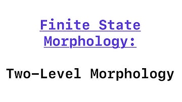 Finite State Morphology: Introduction to Two-Level Morphology