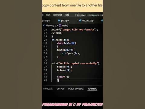 copy content from one file to another file programming in C/file copy ...