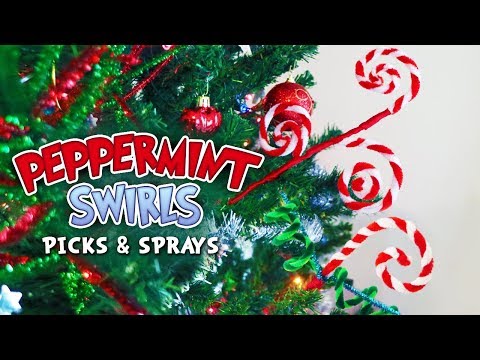 Peppermint Swirls Tree Picks & Sprays // How to DIY Dr Seuss