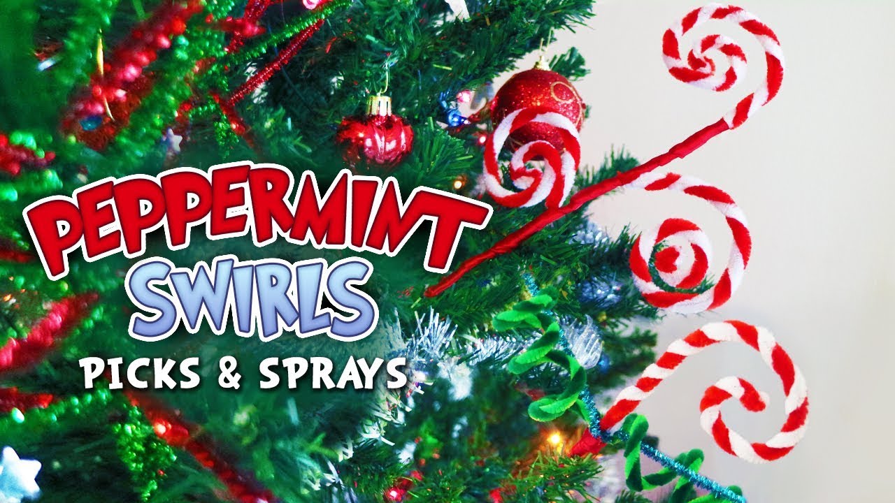 Peppermint Swirls Tree Picks & Sprays // How to DIY Dr Seuss