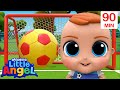 Soccer Song ⚽ | Little Angel 😇 | 🔤 Subtitled Sing Along Songs 🔤 | Cartoons for Kids