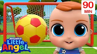 Soccer Song ⚽ | Little Angel 😇 | 🔤 Subtitled Sing Along Songs 🔤 | Cartoons for Kids