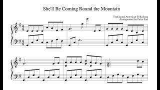 She'll Be Coming Round the Mountain - Sheet Music (beautiful piano solo) Resimi