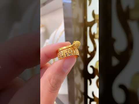 من اجمل موديلات المحابس لدينا محبس وحابس سولتير الوزن 7 غرام عيار 21 ذهب سوري ذهب خليجي 