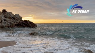 Mediterranean Bliss: 4K Ocean Waves & Soothing Piano Music  Quiet Harmony | AZ Ocean Waves