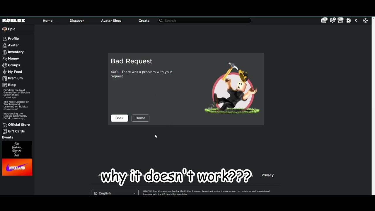 How to fix the error "Bad Request"  When you click on an audio (Error 400)